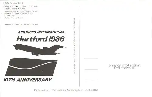 Flugzeuge Zivil Royal Brunei Airlines Boeing 757 2M8 V8 RBB c n 23453 Kat. Airplanes Avions