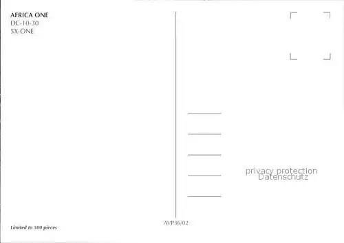 Flugzeuge Zivil Africa One DC 10 30 5X ONE  Kat. Airplanes Avions