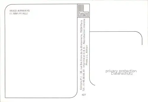 Flugzeuge Zivil Iraqi Airways I1.76M YI ALL  Kat. Airplanes Avions