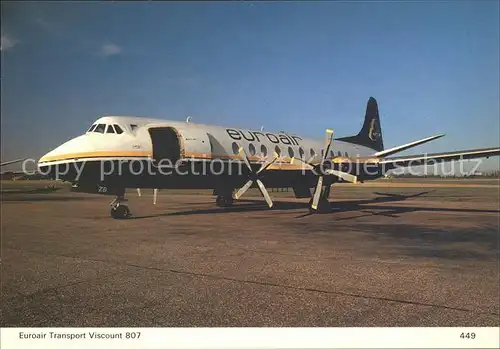 Flugzeuge Zivil Euroair Transport Viscount 807 Kat. Airplanes Avions