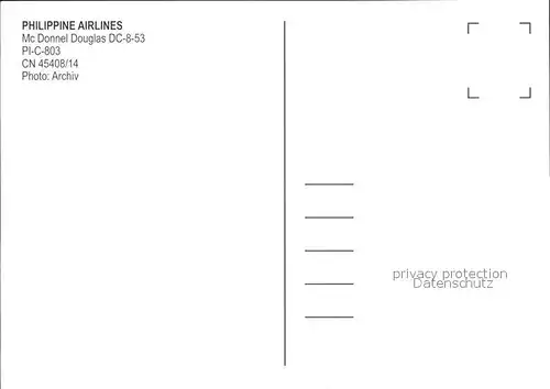 Flugzeuge Zivil Philippine Airlines Mc Donnell Douglas DC 8 53 PI C 803 Kat. Airplanes Avions
