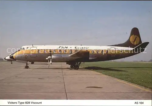 Flugzeuge Zivil SAN Ecuador Airlines Vickers Type 828 Viscount HC ATV  Kat. Airplanes Avions
