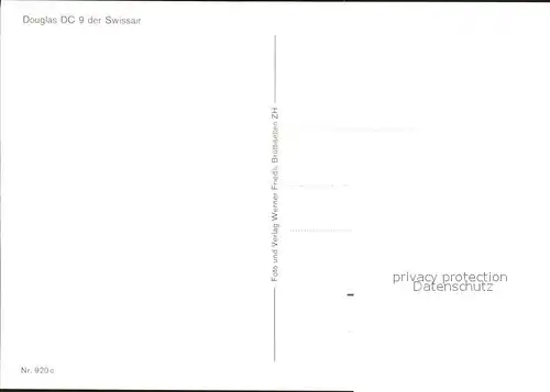 Swissair Douglas DC 9  Kat. Flug