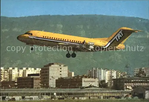 Flugzeuge Zivil T.A.T. Fokker F 28  Kat. Airplanes Avions