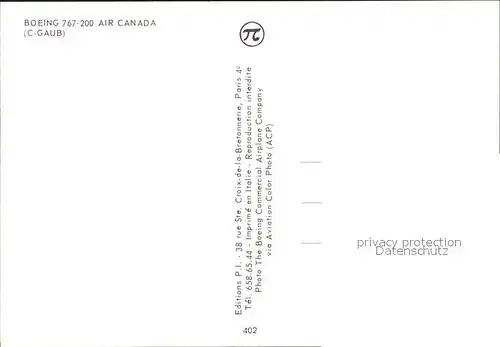 Flugzeuge Zivil Air Canada Boeing 767 200 C GAUB Kat. Airplanes Avions