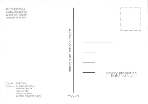 Flugzeuge Zivil Binter Canarias McDDouglas DC 9 32 EC BIR  Kat. Airplanes Avions