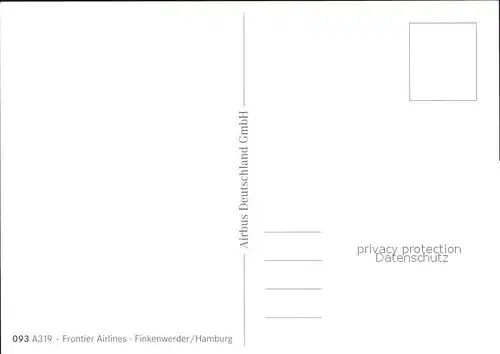 Flugzeuge Zivil Frontier Airlines A319 Kat. Airplanes Avions
