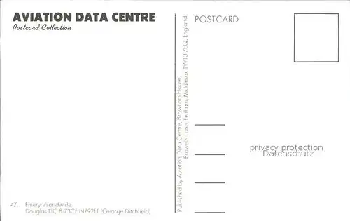 Flugzeuge Zivil Emery Worldwide Douglas DC 8 73CF N792FT Kat. Airplanes Avions