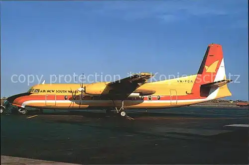 Flugzeuge Zivil Air New South Wales Fokker F27 500F VH FCA c n 10522 Kat. Airplanes Avions