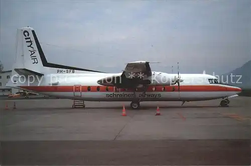 Flugzeuge Zivil City Air Schreiner Airways Fokker F27 400 PH SFB c n 10295 Kat. Airplanes Avions