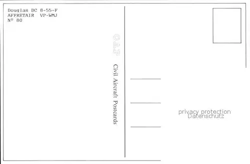 Flugzeuge Zivil Affretair Douglas DC 8 55 F VP WMJ  Kat. Airplanes Avions