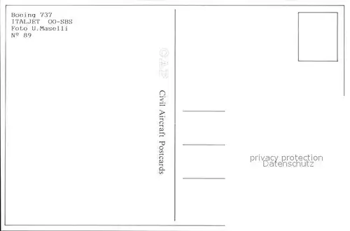 Flugzeuge Zivil Italjet Boeing 737 OO SBS  Kat. Airplanes Avions