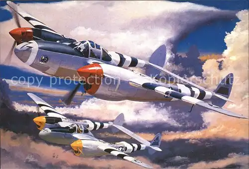 Flugzeuge Militaria Lockheed P 38 Lightning USAAF  Kat. Airplanes Avions
