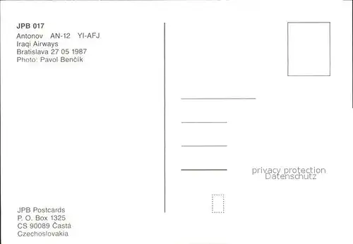 Flugzeuge Zivil Iraqi Airways Antonov AN 12 YI AFJ  Kat. Airplanes Avions