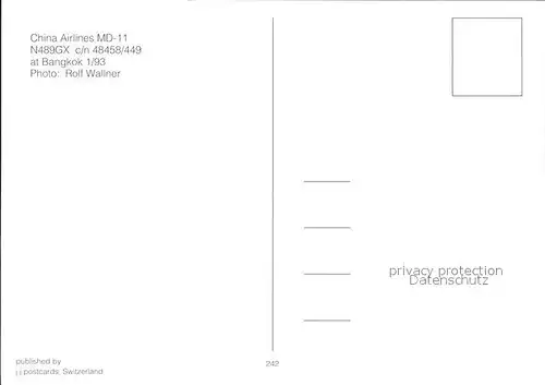 Flugzeuge Zivil China Airlines MD 11 N489GX c n 48458 449 Kat. Airplanes Avions