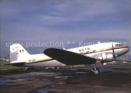Flugzeuge Zivil Mats DC 3C RP C81  Kat. Airplanes Avions