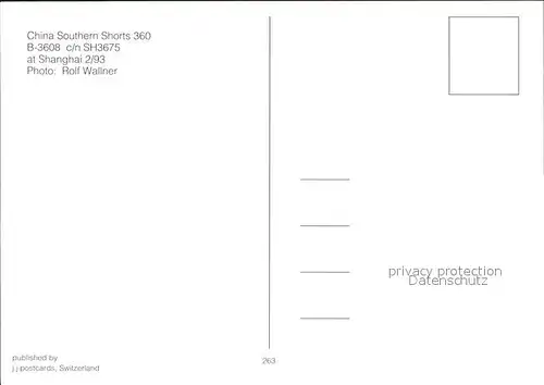 Flugzeuge Zivil China Southern Shorts 360 B 3608 c n SH3675 Kat. Airplanes Avions