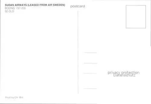 Flugzeuge Zivil Sudan Airways Boeing 737 200 SE DLD Kat. Airplanes Avions