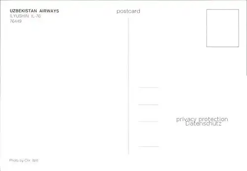 Flugzeuge Zivil Uzbekistan Airways Ilyushin IL 76 76449 Kat. Airplanes Avions