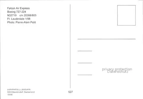 Flugzeuge Zivil Falcon Air Aexpress Boeing 727 224 N32719 c n 20388 805 Kat. Airplanes Avions