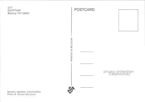 Flugzeuge Zivil Egyptair Boeing 707 366C  Kat. Airplanes Avions