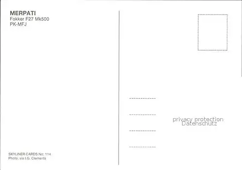 Flugzeuge Zivil Merpati Fokker F27 Mk500 PK MFJ  Kat. Airplanes Avions