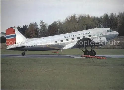 Flugzeuge Zivil Dakota Norway DC3C LN WND c n 11750 Kat. Airplanes Avions