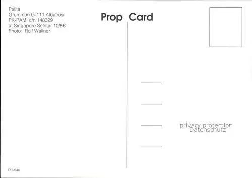 Flugzeuge Zivil Pelita Grumman G 111 Albatros PK PAM c n 148329 Kat. Airplanes Avions