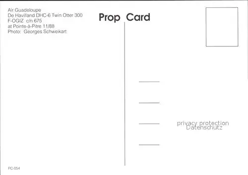 Flugzeuge Zivil Air Guadeloupe De Havilland DHC 6 Twin Otter 300 F OGIZ c n 675 Kat. Airplanes Avions