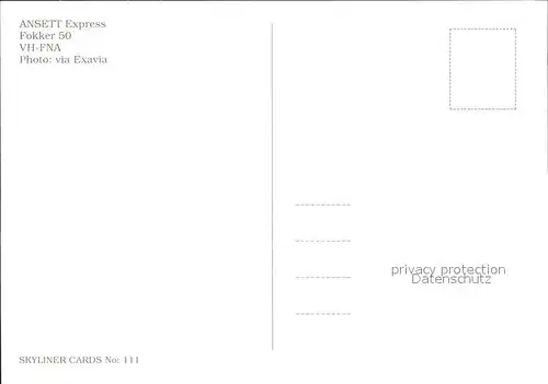 Flugzeuge Zivil Ansett Express Fokker 50 VH FNA  Kat. Airplanes Avions