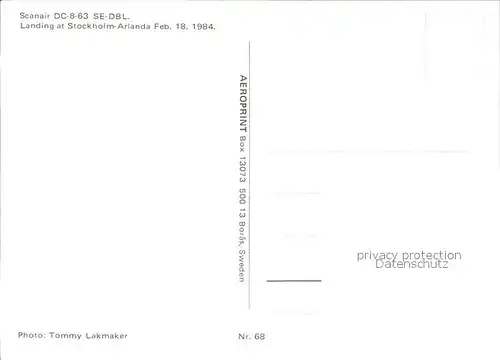Flugzeuge Zivil Scanair DC 8 63 SE DBL  Kat. Airplanes Avions