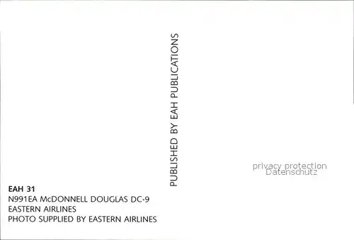 Flugzeuge Zivil Eastern Airlines N991EA McDonnell Douglas DC 9  Kat. Airplanes Avions