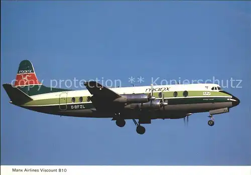 Flugzeuge Zivil Manx Airlines Viscount 810  Kat. Airplanes Avions