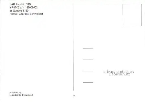 Flugzeuge Zivil LAR Ilyushin 18D YR IMZ c n  Kat. Airplanes Avions