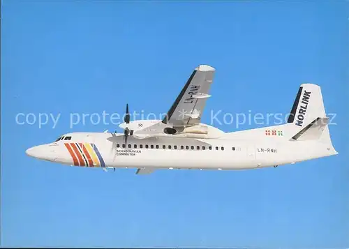 Flugzeuge Zivil SAS Scandinavian Commuter Fokker 50 LN RNH  Kat. Airplanes Avions