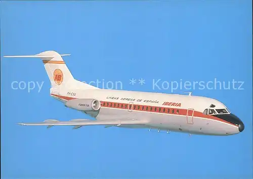 Flugzeuge Zivil Iberia Fokker F28 Mk1000 PH EXA  Kat. Airplanes Avions