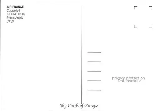 Flugzeuge Zivil Air France Caravelle I F BHRH Cn 16 Kat. Airplanes Avions