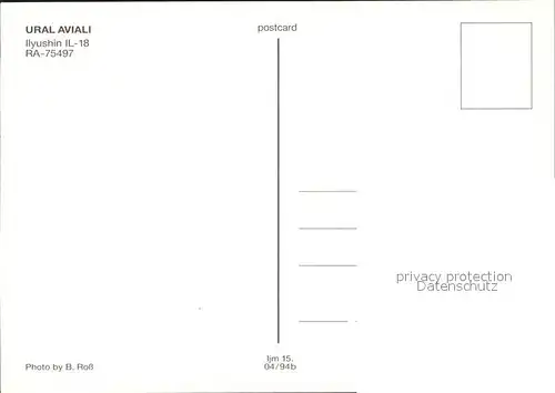 Flugzeuge Zivil Ural Aviali Ilyushin IL 18 RA 75497 Kat. Airplanes Avions