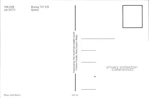 Flugzeuge Zivil Qantas Boeing 747 438 VH OJB c n 24373 Kat. Airplanes Avions
