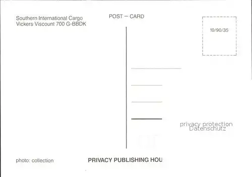Flugzeuge Zivil Southern International Cargo Vickers Viscount 700 G BBDK  Kat. Airplanes Avions