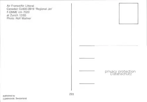 Flugzeuge Zivil Air France Air Littoral Canadair CL600 2B19 Regional Jet F GNME  Kat. Airplanes Avions