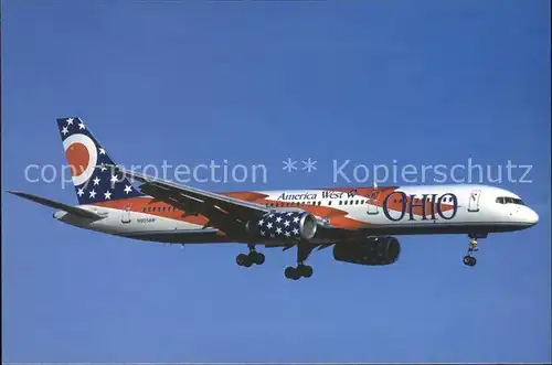 Flugzeuge Zivil America West Ohio Colour Boeing 757 257 N905AW c n 23567 97 Kat. Airplanes Avions