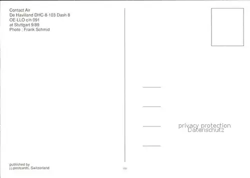 Flugzeuge Zivil Contact Air De Havilland DHC 8 103 Dash 8 OE LLO c n 091 Kat. Airplanes Avions