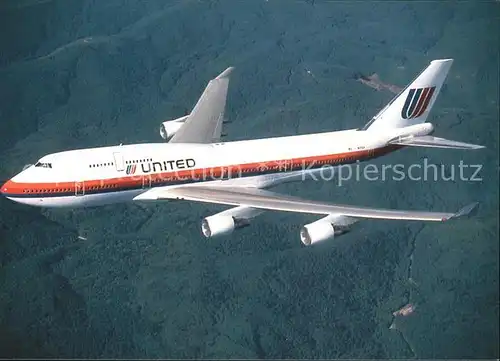 Flugzeuge Zivil United Airlines Boeing 747 400 Kat. Airplanes Avions