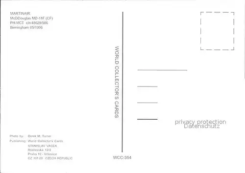 Flugzeuge Zivil Martinair McDDouglas MD 11F PH MCT c n 48629 586 Kat. Airplanes Avions