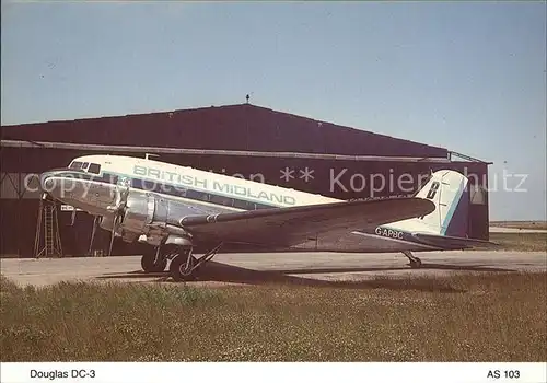 Flugzeuge Zivil British Midland Airways Douglas DC 3 G APBC  Kat. Airplanes Avions