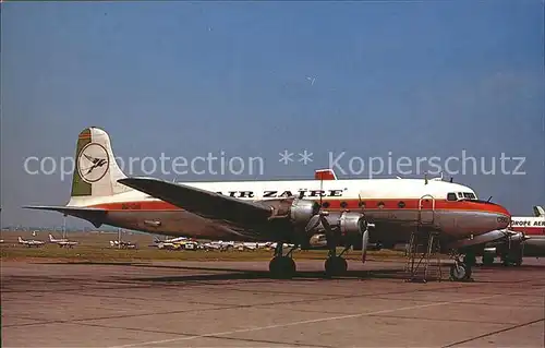 Flugzeuge Zivil Air Zaire McDouglas DC 4 9Q CBG c n 10452 Kat. Airplanes Avions