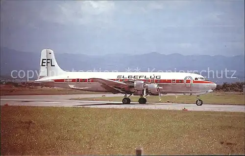 Flugzeuge Zivil Elbeflug McDouglas DC 6 D ABAY c n 44070 Kat. Airplanes Avions