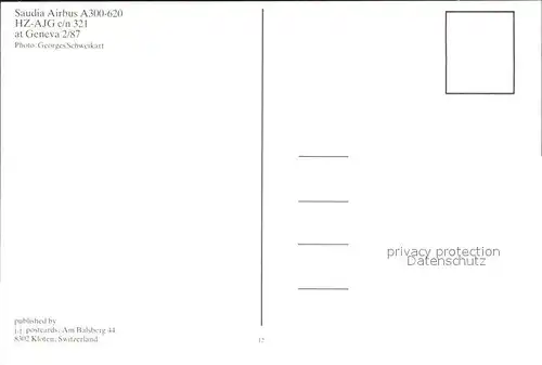 Flugzeuge Zivil Saudia Airbus A300 620 HZ AJG c n 321 Kat. Airplanes Avions