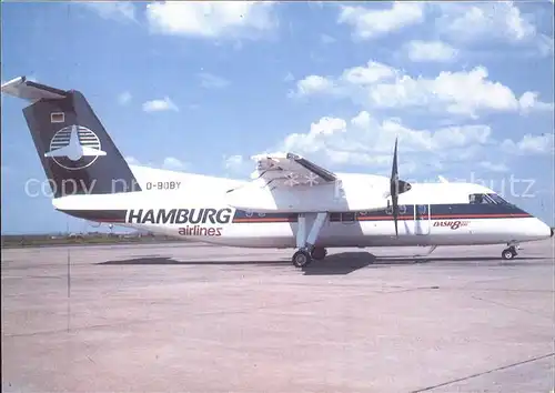 Flugzeuge Zivil Hamburg Airlines DHC 8 D BOBY  Kat. Airplanes Avions